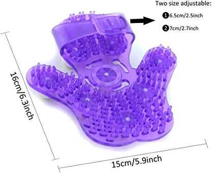 Kioer Deep Tissue Massage Roller Glove for Neck, Chest, Foot, Hamstrings, Thighs, and Full Body Care 9 360-degree-roller Metal Roller Ball Beauty Body Care (Purple)