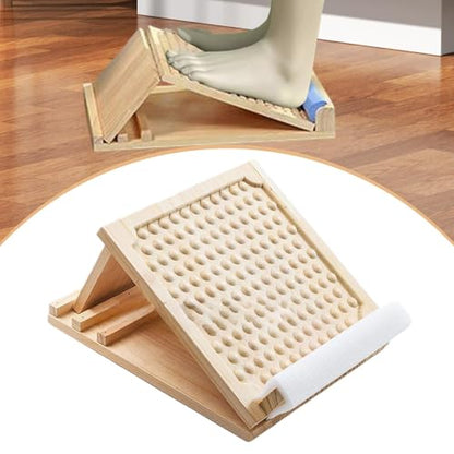 Yiju Slant Board Wooden Calf Stretcher Adjustable Leg Stretch Ankle Exercise Training Equipment Foot Incline Board with Sturdy Triangular Frame and Raised