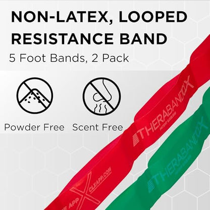 THERABAND CLX Resistance Band with Loops, Fitness Band for Home Exercise and Workouts