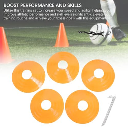 Football Speed Agility Training Equipment, Training Set with Agility Ladder, 5 Disc Cones, Resistance Parachute, 5 Wrist Guard, for Kids Teens