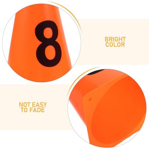 VICASKY 10pcs Soccer Mini Cones Numbered Agility Training Markers, 23cm Plastic Sports Spot Markers for Football and Basketball Practice, Field Drills Equipment for Youth and Adult