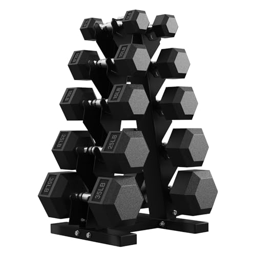 Hex Dumbbell Sets with Rack, 85-560lb Dumbbell Weight Set & Storage Rack - size: 180lb (5, 10, 15, 25, 35lb)x2& Rack