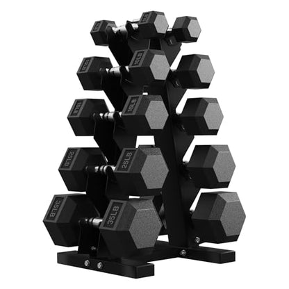 Hex Dumbbell Sets with Rack, 85-560lb Dumbbell Weight Set & Storage Rack - size: 180lb (5, 10, 15, 25, 35lb)x2& Rack