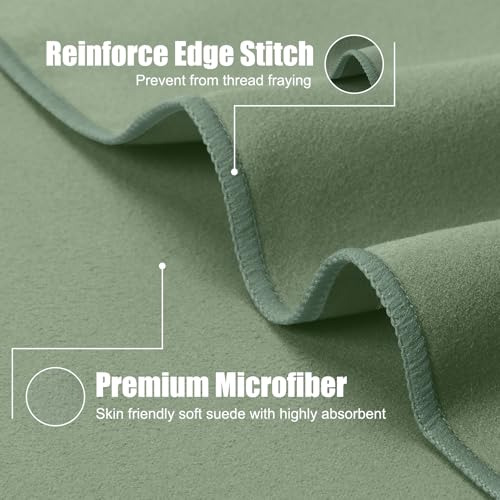 Quick Dry Travel Towel, 3 Sizes 1 Pack Camping Microfiber Towel, Lightweight Fast Drying Towels Set 60"x30", 30"x15", 15"x15" w/Bag for Gym, Beach, Hiking, Swimming, Army Green