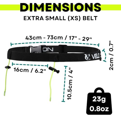 VeloChampion Lightweight Running Belt Waist Pack for Men Women - Elasticated Stretch Fit Race Number Holder - No Pins - 3 Sizes - Run. Triathlon. Cycle. Marathon. Jogging (1, X-Small) - size: X-Small