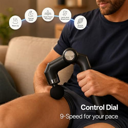 brenzo Massage Gun with Extended Handle, Cordless Full Body Massager