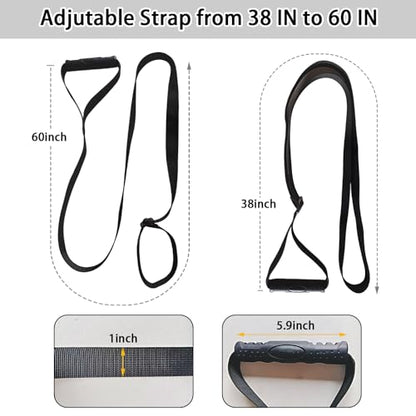 2 Pcs(Black) Kayak Stand Up Assist Strap,Adjustable Pull Up Rope Kayak Boat Standing Aid Dragging Accessories,Canoe Drag Strap with Handle