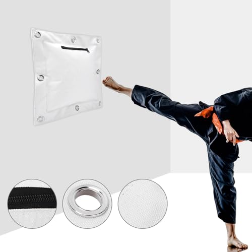 Wing Chun Kung Fu Wall Bag, Wall Mounted Canvas Punch Empty Sand Bag with Zipper for Boxing Muay Thai Training Equipment