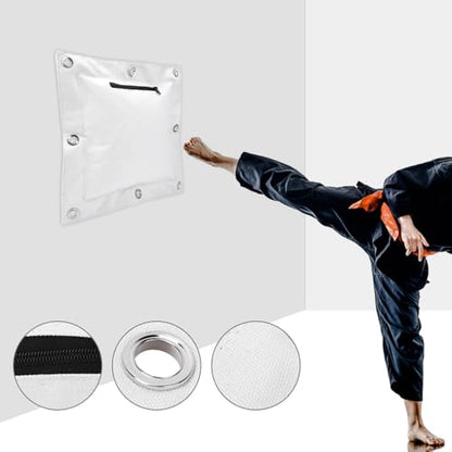 Wing Chun Kung Fu Wall Bag, Wall Mounted Canvas Punch Empty Sand Bag with Zipper for Boxing Muay Thai Training Equipment