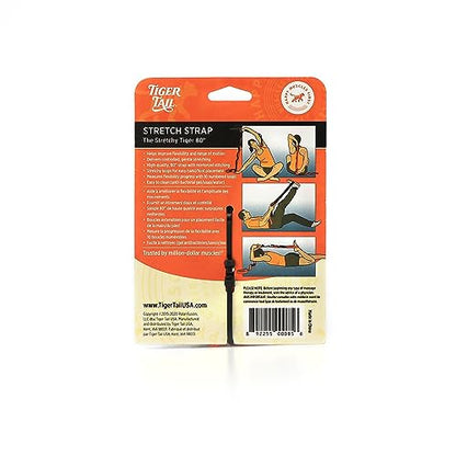 Tiger Tail The Stretchy Tiger 80” - Stretch/Yoga Strap with 10 Numbered Loops for Yoga, Physical Therapy, Pilates, & Exercise, Stretching Strap with Loop