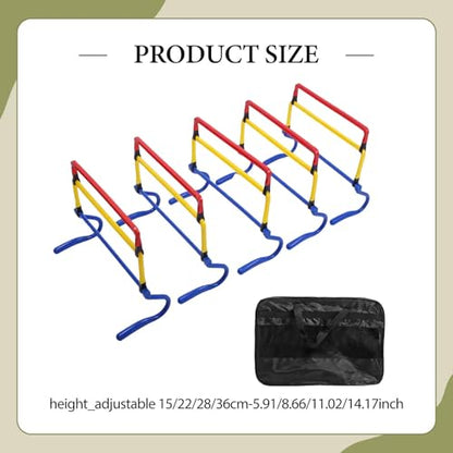 5 Pieces Agility Hurdles Field Training Speed Training Hurdles Fitness Workout Equipment Obstacle Rack Adjustable Height Foldable PVC Suitable for, Multicolor