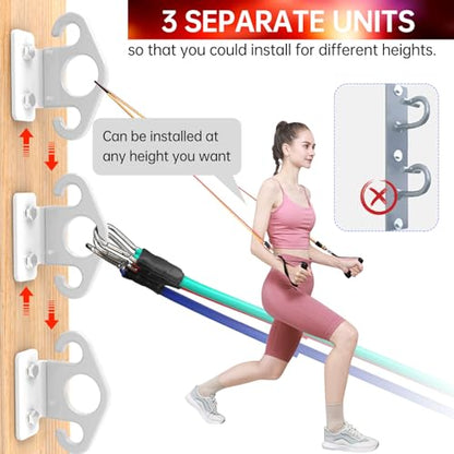 Resistance Band Wall Anchor Set，No Weld Wall Mount for Exercise Bands & Suspension Straps Resistance Band Wall Mount System Compact Strength Training Kit for Home Gym Workouts & Physical Therapy