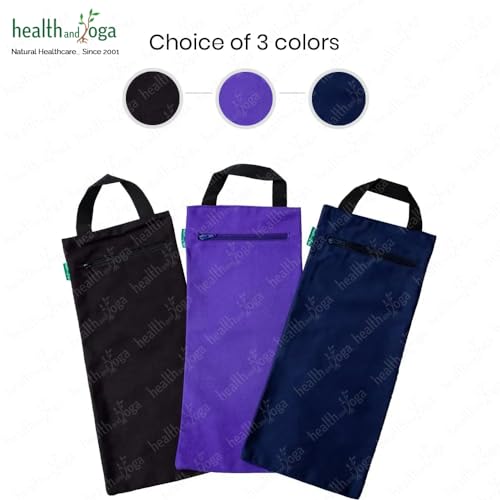 HealthAndYoga™ Yoga Sand Bags - Double Bag with Inner Waterproof Bag - Prop for Adding Weight and Support (Black) - color: Black