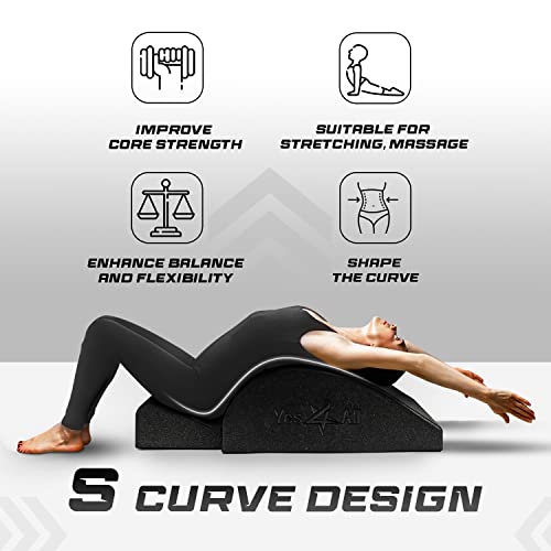 Yes4All Pilates Spine Corrector, Pilates Arc, 350lbs Foldable Pilates Massage Bed Barrel, Core Strengthening and Stretching