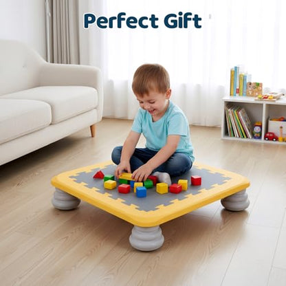 Mini Trampoline for Kids, Rebounder Bouncing Board with Non-Slip Base, Sensory Balance & Bounce Jumping Toy, Gift for 3-12 Boys & Girls Max Load 200 lbs - color: Yellow