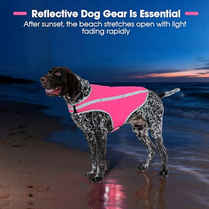 FUAMEY Dog Safety Vest High Vis Hunting Dog Vests for Large Dogs Reflective - color: Pink, size: X-Large