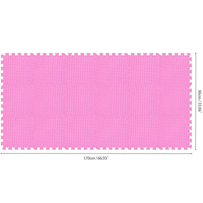 qqpp EVA Rubber 18 Tiles Interlocking Puzzle Foam Floor Mats - Baby Play Mat for Playing | Exercise Mat for Home Workout. Pink. QC-Cb18N