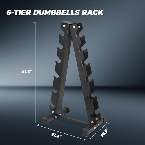 RitFit Rubber Hex Dumbbell Set with Storage Weight Rack - style: 350 LBS (10-50LB)