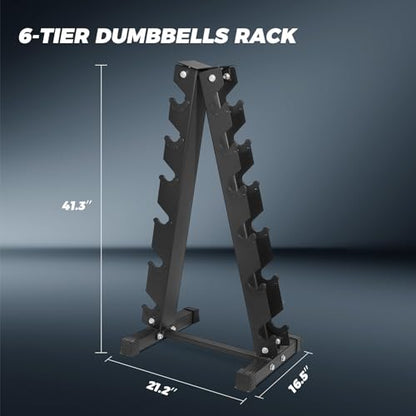 RitFit Rubber Hex Dumbbell Set with Storage Weight Rack - style: 350 LBS (10-50LB)