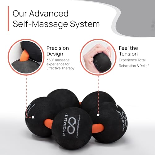 PRIMEKINETIX MyoBalls Foam Roller - Foam Rollers for Muscles, Enhanced Mobility, Deep Tissue & Full Body Massage, Trigger Point Therapy, for Athletes & Active Lifestyles, 1 Set of 5 Balls, Black