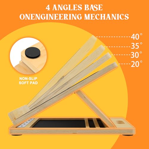 MUCITAGF Professional Wooden Portable Slant Board, Calf Stretch Board