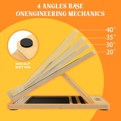 MUCITAGF Professional Wooden Portable Slant Board, Calf Stretch Board