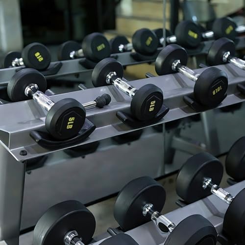 12 Pack Dumbbell Saddles, Heavy Duty Anti-Roll Dumbbell Cradles for Rack or Floor, Non-Slip Plastic Dumbbell Holder for Round & Hex Weights, Home Gym Weight Storage Accessories Replacement