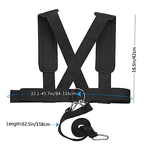 Generic 2pcs Resistance Training Belt Fitness Device with Padded Shoulder Straps for Running and Sled Harness Exercise Elastic and Sturdy Bands for Enhancement