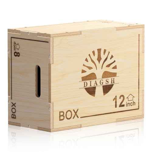 Plyo Box - 3-in-1 Wood Plyometric Jump Platform (16"x12"x8") for Home Gym Training - Ideal for Jumps, Squats & Conditioning-1 Piece - size: 16" x 12" x 8"
