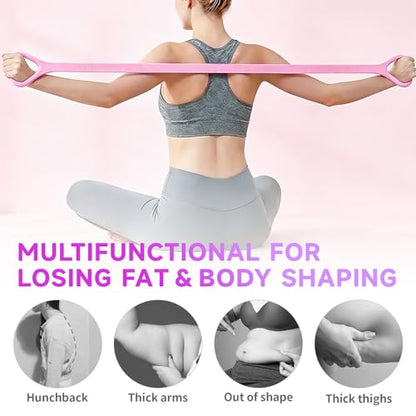 2026 Upgrade Figure 8 Resistance Band with Handles, Elastic Bands for Working Out,Arm,Back,Shoulder Training Elastic Ropes,Exercise Equipment for Yoga, Pilates,Physical Therapy Stretching (3 Pcs)