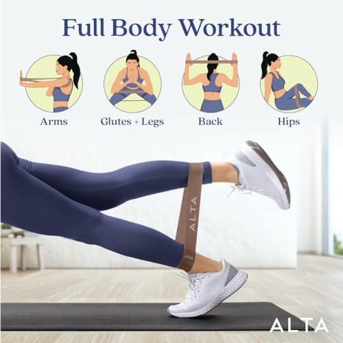 ALTA Mini Loop Bands for Exercise - Premium Durable Latex - Small Resistance Bands for Women, Booty Bands for Working Out, Leg Stretch Loops for Physical Therapy, Pilates Exercise Mini Bands Set