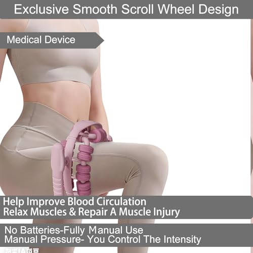 360° Wrap Around Leg Fascia Ring Massager, Deep Tissue Muscle Recovery Roller for Legs, Manual Cellulite Massager for Soreness & Swelling Relief, Compact & Easy to Store, Durable Material (Pink)
