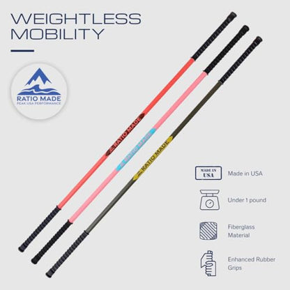 Stretch Stick, flexibility trainer, and mobility aid - color: Forest, size: 66 inches