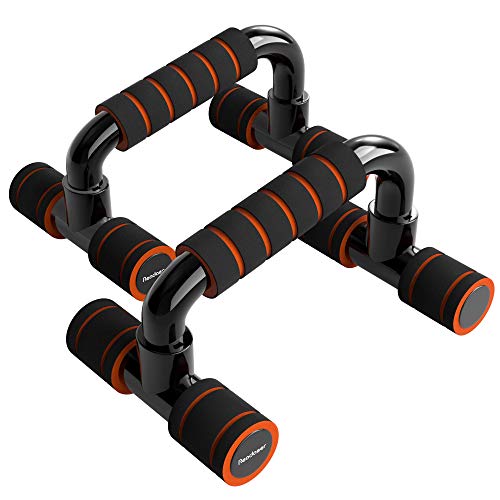 READAEER Push Up Bars Gym Exercise Equipment Fitness 1 Pair Pushup Handles with Cushioned Foam Grip and Non-Slip Sturdy Structure Push Up Bars for Men & Women - color: Orange