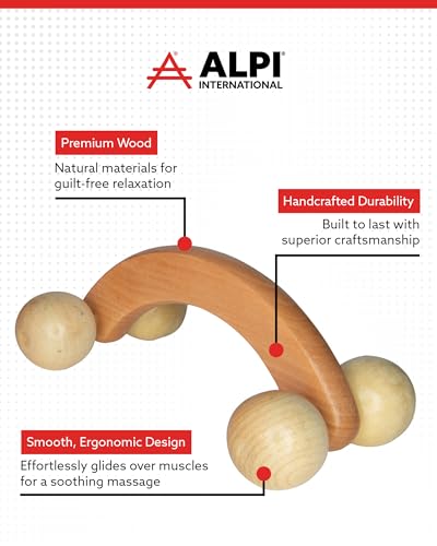 4 Balls Wooden Muscle Roller Massager - Handheld Massage Wood Therapy Massage Tools for Deep Tissue Muscles Comfort, Relaxation, & Circulation