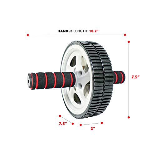 Sunny Health & Fitness Ab Roller Wheel, Durable Construction, Compact & Portable, Non-Slip Handles for Home Gym, Addominal Exercises & Core Strength Trainer