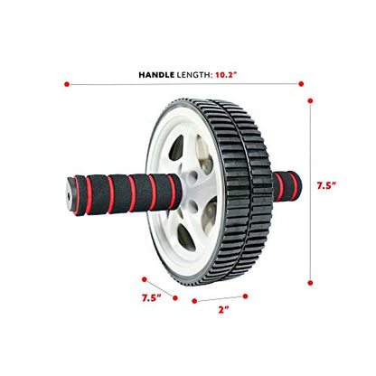 Sunny Health & Fitness Ab Roller Wheel, Durable Construction, Compact & Portable, Non-Slip Handles for Home Gym, Addominal Exercises & Core Strength Trainer