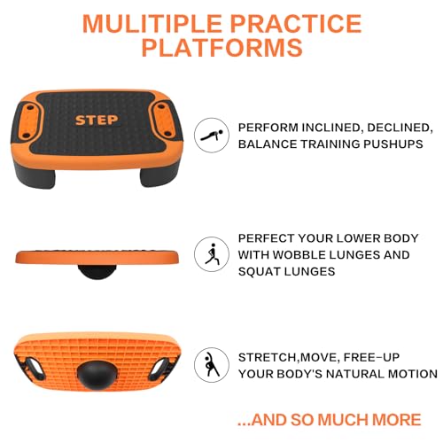 4-in-1 Step Up Platform, Adjustable Aerobic Balance Board