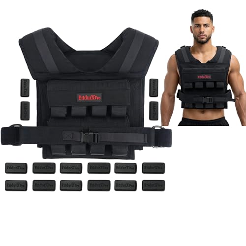 Weighted Vest for Men & Women | Adjustable Weight Vest 25 lbs/35 lbs/45 lbs with Removable Iron Weights, 1000D Cordura Weighted Training Vest for Rucking, Running & Strength Training - size: 45 LBS