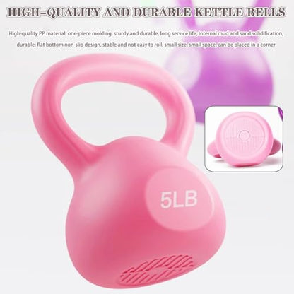 Kettlebell Weights Home Use Women's Sports Training Kettle Bells, Gym Arm Muscle Training Kettle Ball, Weight Loss, Small Space(Pink-15LB)