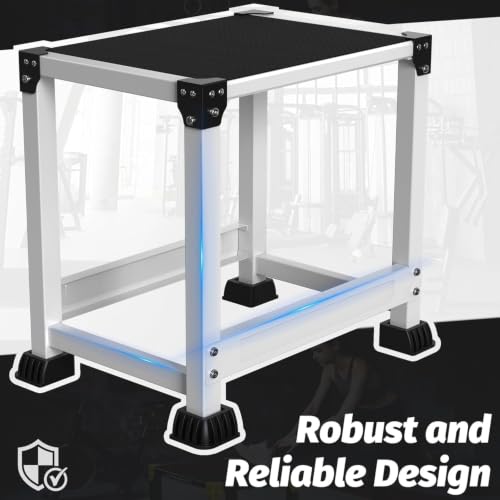 GanFindX Steel Plyo Box, 17×13 Inch Surface Metal Plyometric Jumping Box - color: White