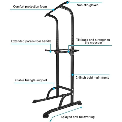 Power Tower Pull Up Bar for Men & Women, Pullup Bar Dip Station with Adjustable Hight for Home Gym Strength Training Fitness, 330LBS Capacity