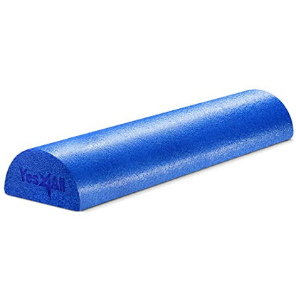 Yes4All Medium Firm Half Foam Rollers for Post-Workout Relaxation, 12/18/24/36 inch PE Foam Roll for Back Massage & Yoga Exercise - color: Half Blue, style: 24-inch