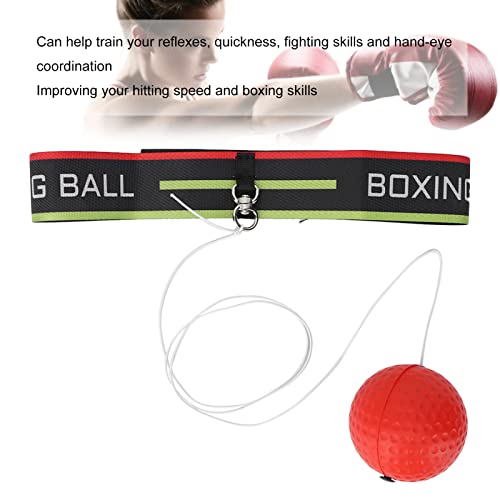 4 PU Boxing Reflex Ball with 2 Adjustable Boxing Ball Headband, 1 Storage Pouch, 1 Threading Needle, Portable Punching Balls for Adults to Improve Hand-Eye Coordination