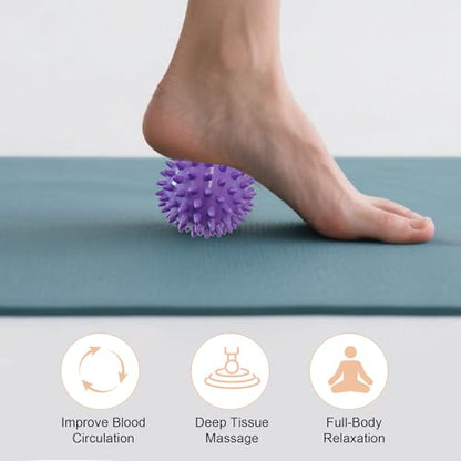 Spiky Massage Balls, 2PCS (Firm and Soft) - color: Softpink+hardpurple