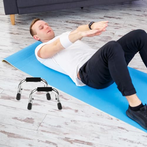 OUNONA Push up Stands 2pcs Steel I-beam Pushup Handles with Anti-slip Grips Portable Core Workout Equipment for Home and Gym Full-body Strength Training