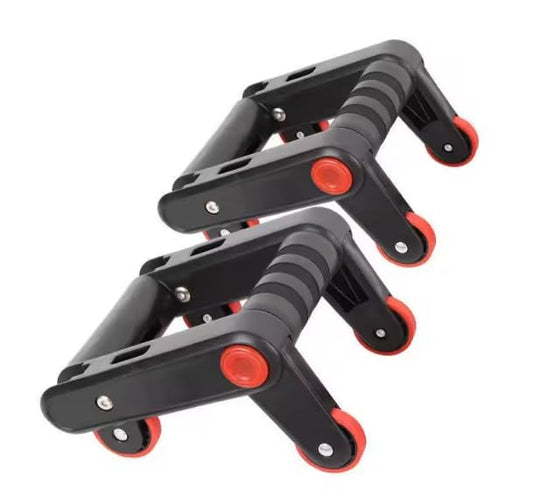 Foldable Abdominal Wheel Push-Up Board, Multi-Functional Core Workout Trainer, Portable Home Fitness Equipment for Abs, Arms, Chest & Full Body Exercise