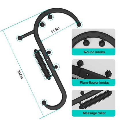 Trigger Point Massage Tool, Manual Back & Neck Massager Stick | Manual back massagers for neck & shoulder massage. Precision s-hook release tool provides deep tissue muscle knot pain relief
