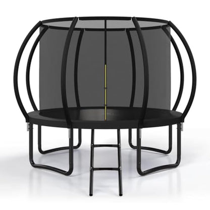 8FT 10FT 12FT 14FT 16FT Outdoor Trampoline with Safety Enclosure Net - color: Black, size: 10 FT