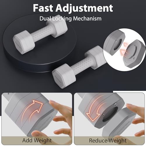Adjustable Dumbbell Set of 2, 4 in 1 Free Weights Dumbbells Set, Hand Weights for Women at Home, 5 lb Dumbbells Set with Non-slip Comfort Handle for Home Gym Exercise Workout Training